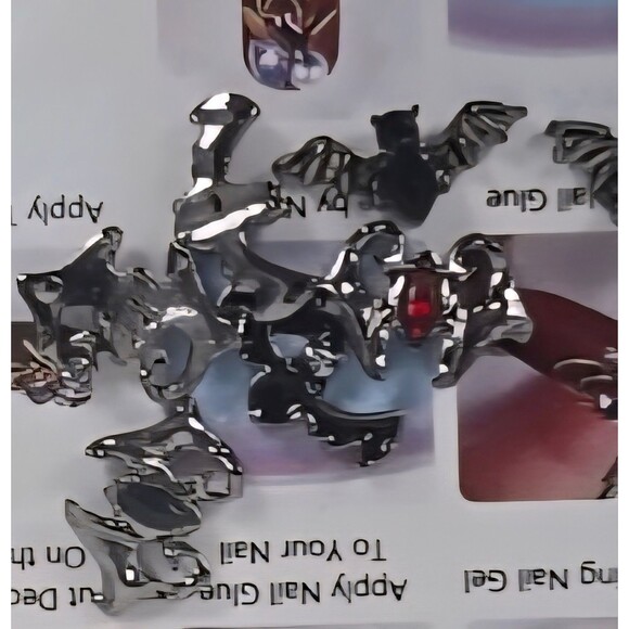 Black Halloween Miniature Bat Charms Halloween Bat Charms for 3D Nail Art - Picture 2 of 3